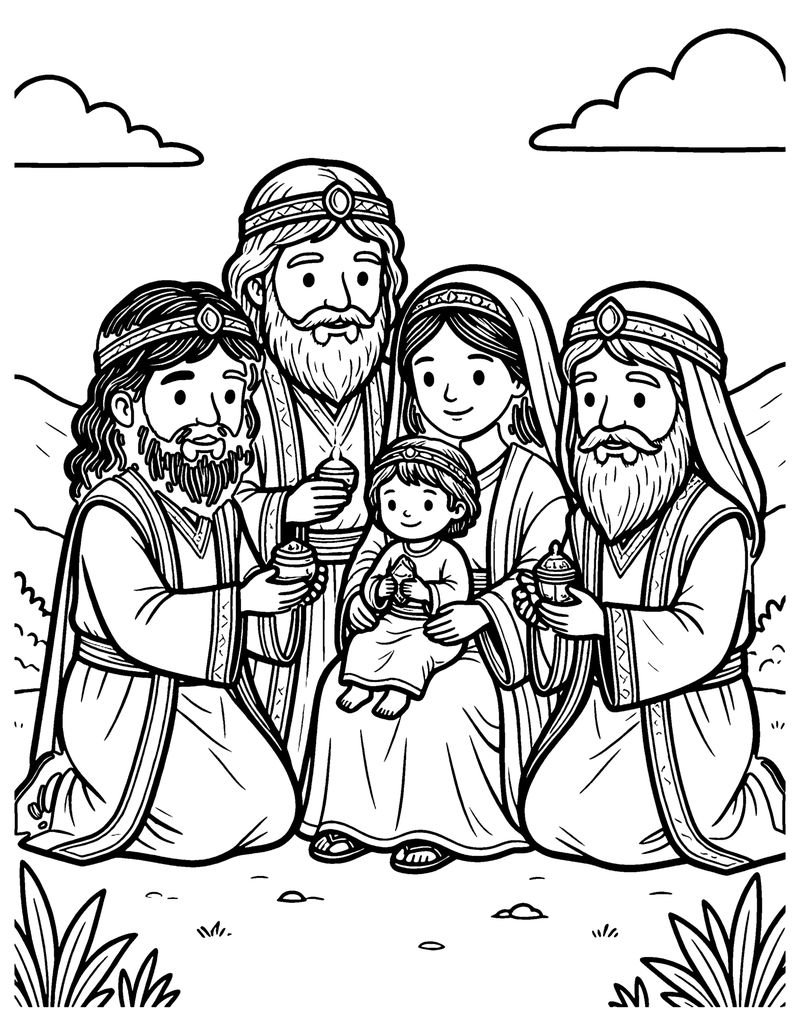 Gifts for the King coloring page preview