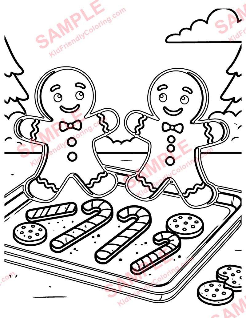 Gingerbread Cookies coloring page preview