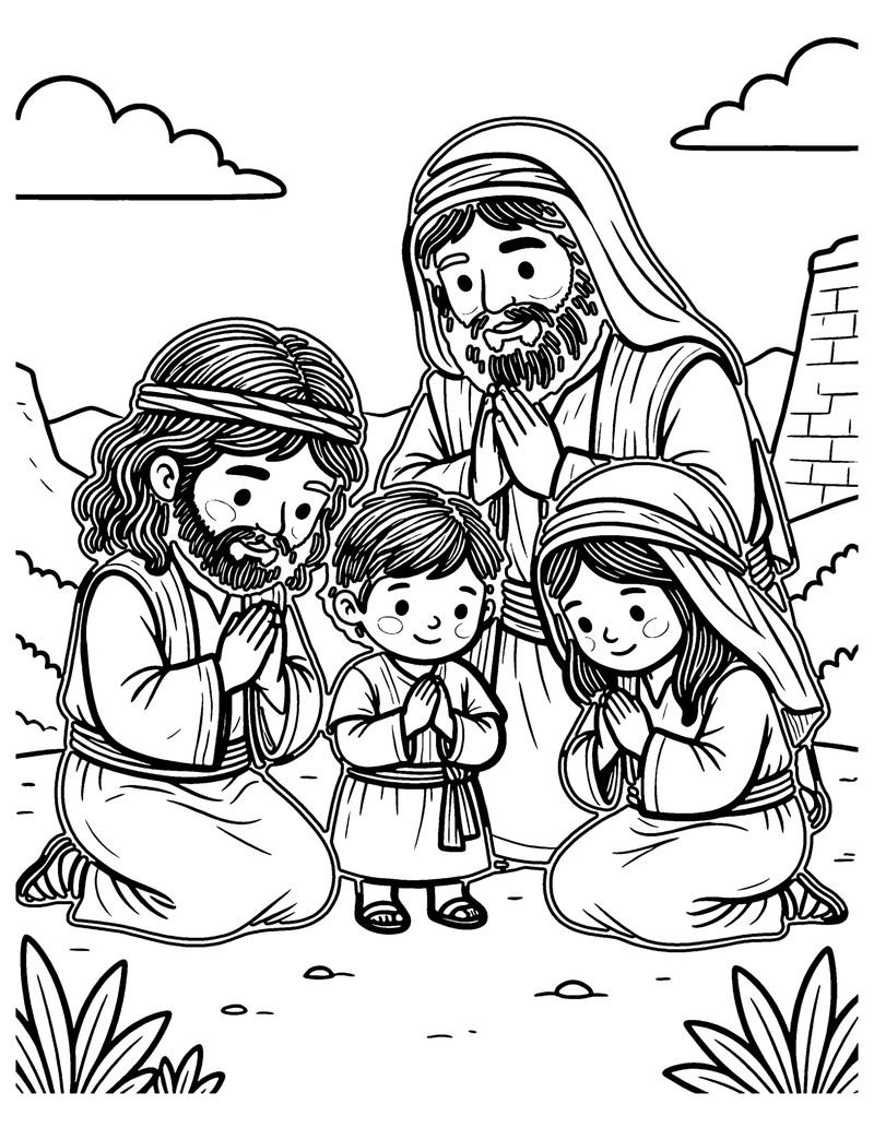 Giving Thanks for Bread coloring page preview