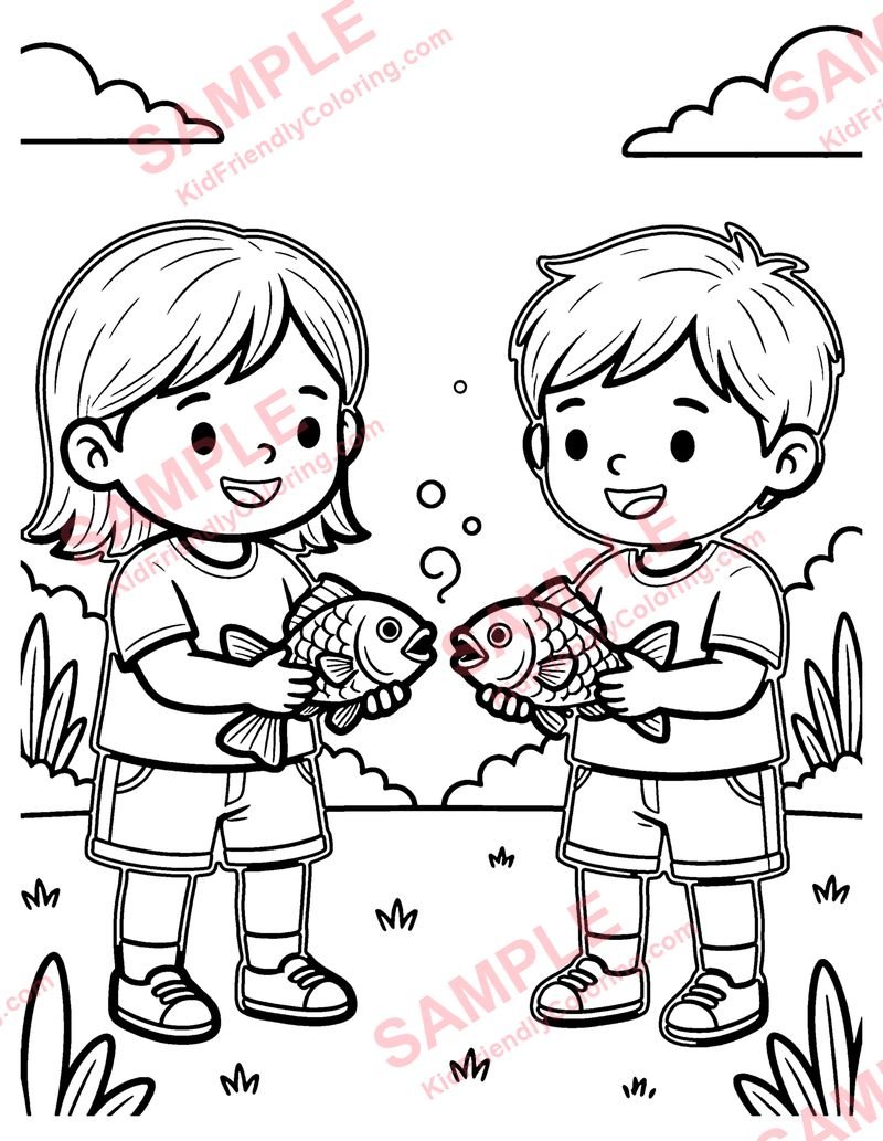 Go Fish coloring page preview