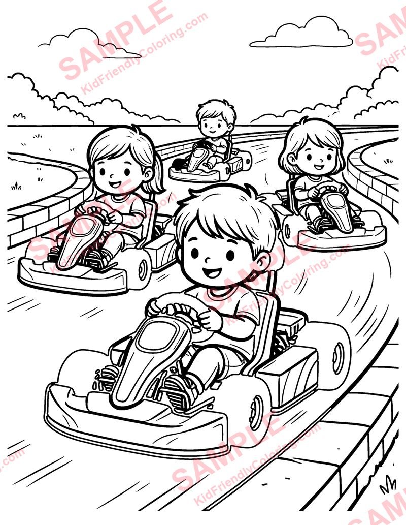 Go-Kart coloring page preview