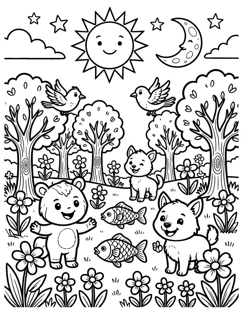 God Made the World coloring page preview