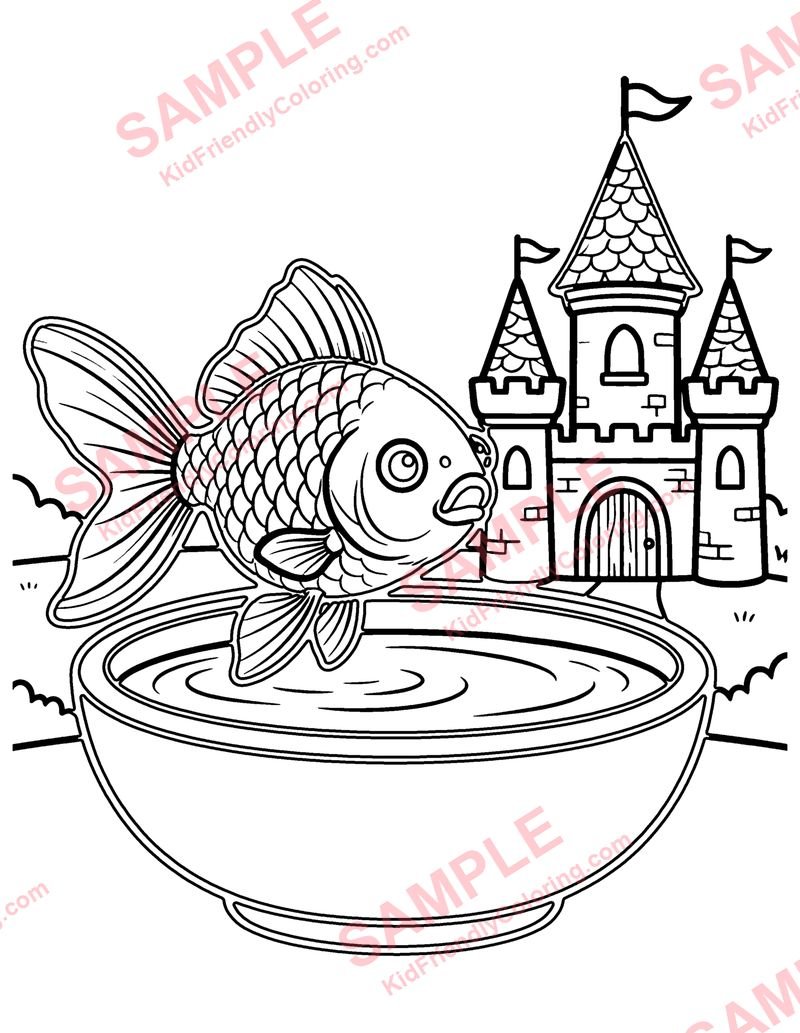 Goldfish Bowl coloring page preview