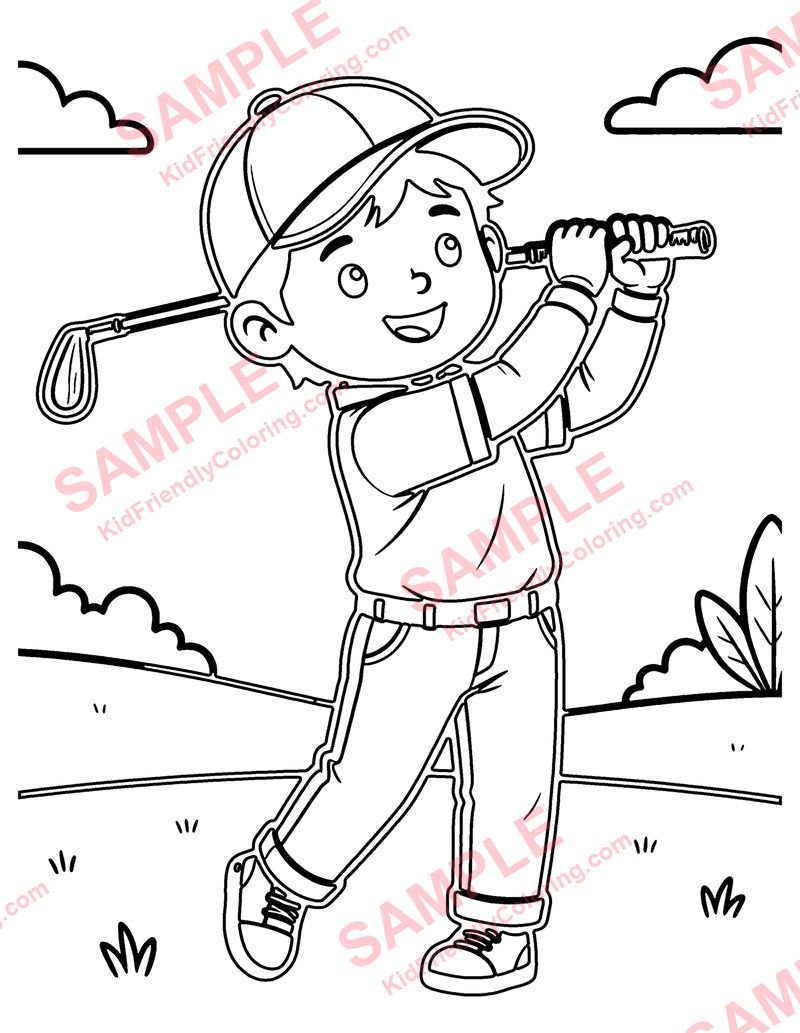 Golf Swing coloring page preview