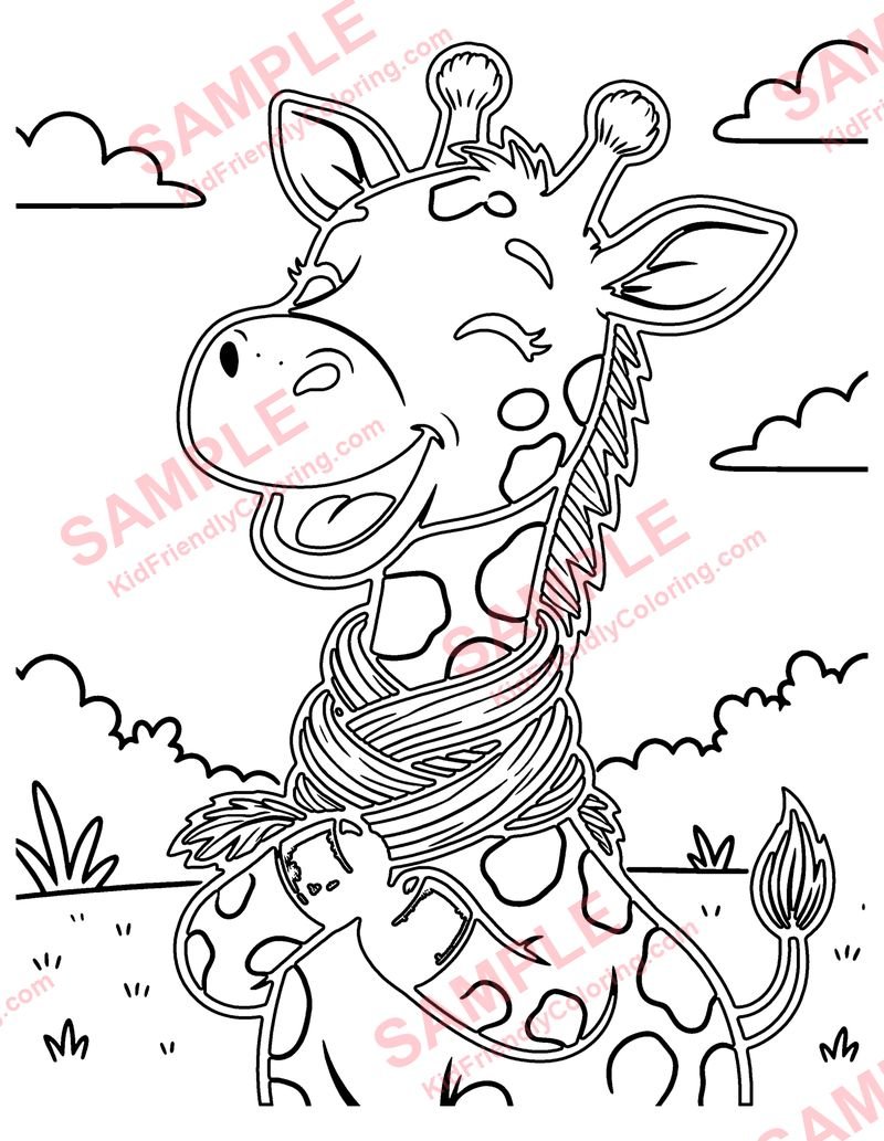 Goofy Giraffe coloring page preview