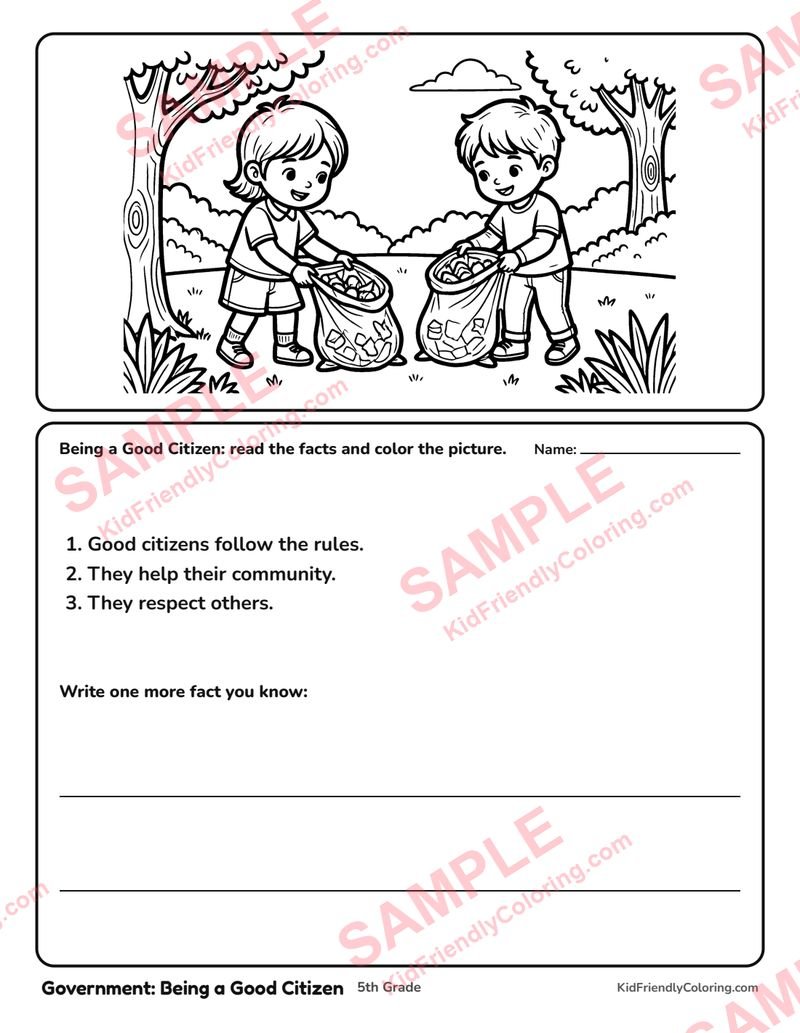 Government: Being a Good Citizen coloring page preview
