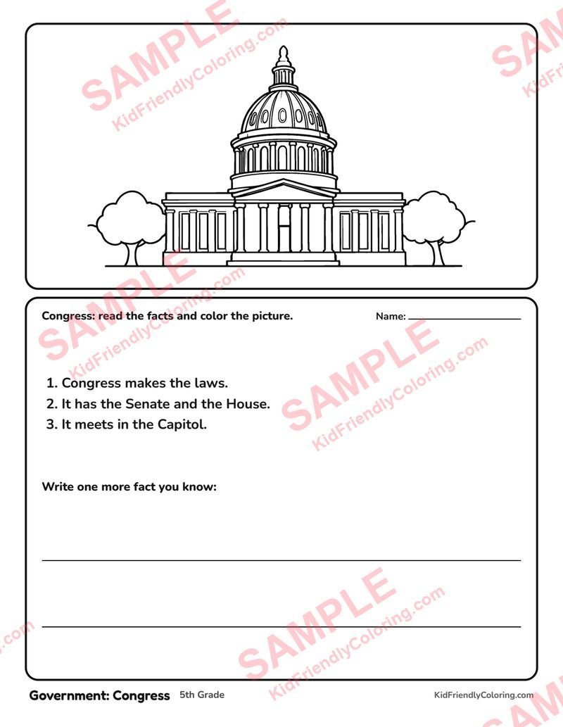 Government: Congress coloring page preview