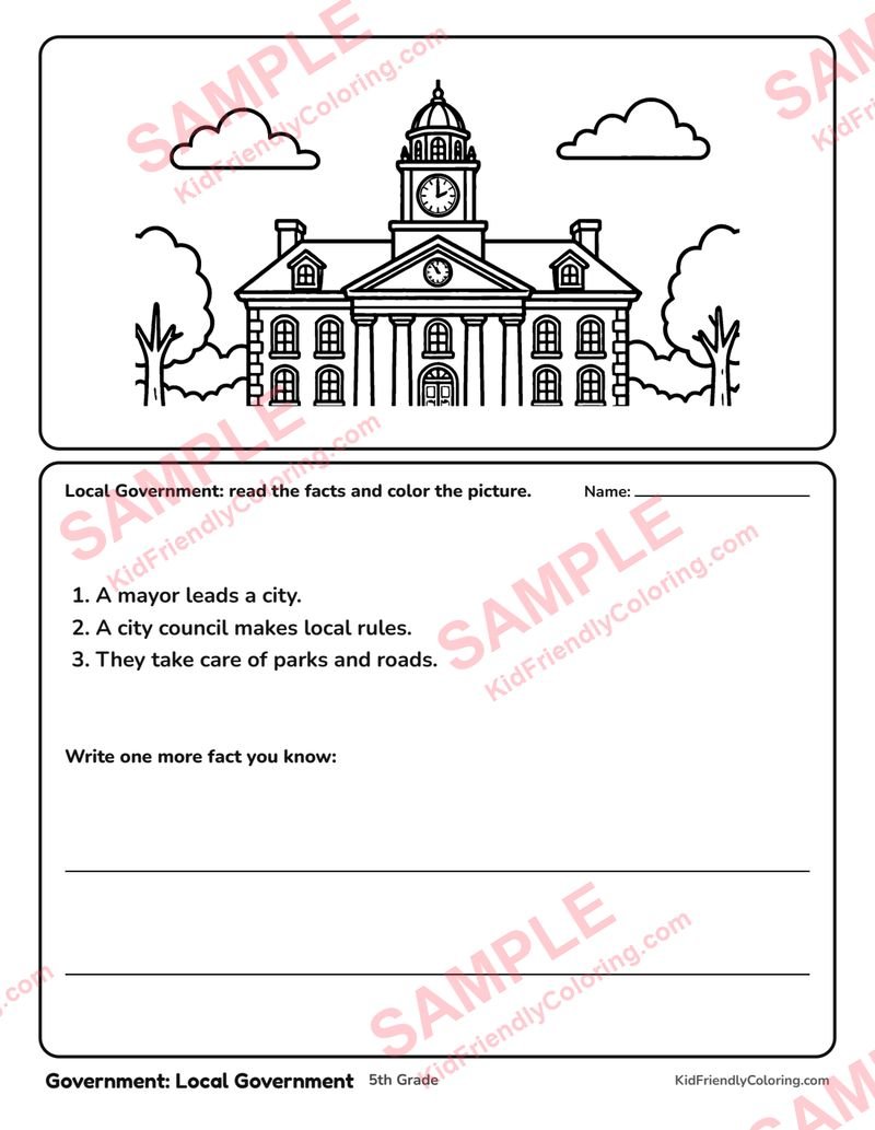 Government: Local Government coloring page preview