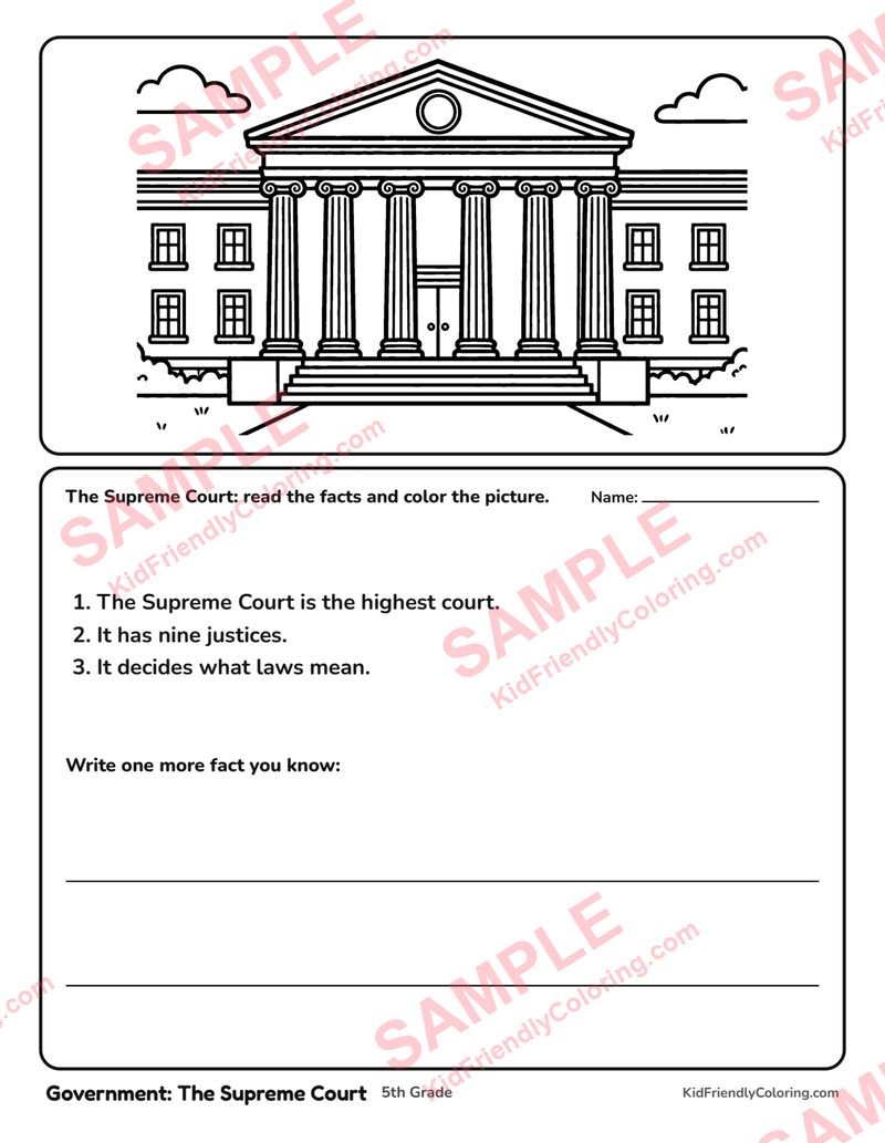 Government: The Supreme Court coloring page preview