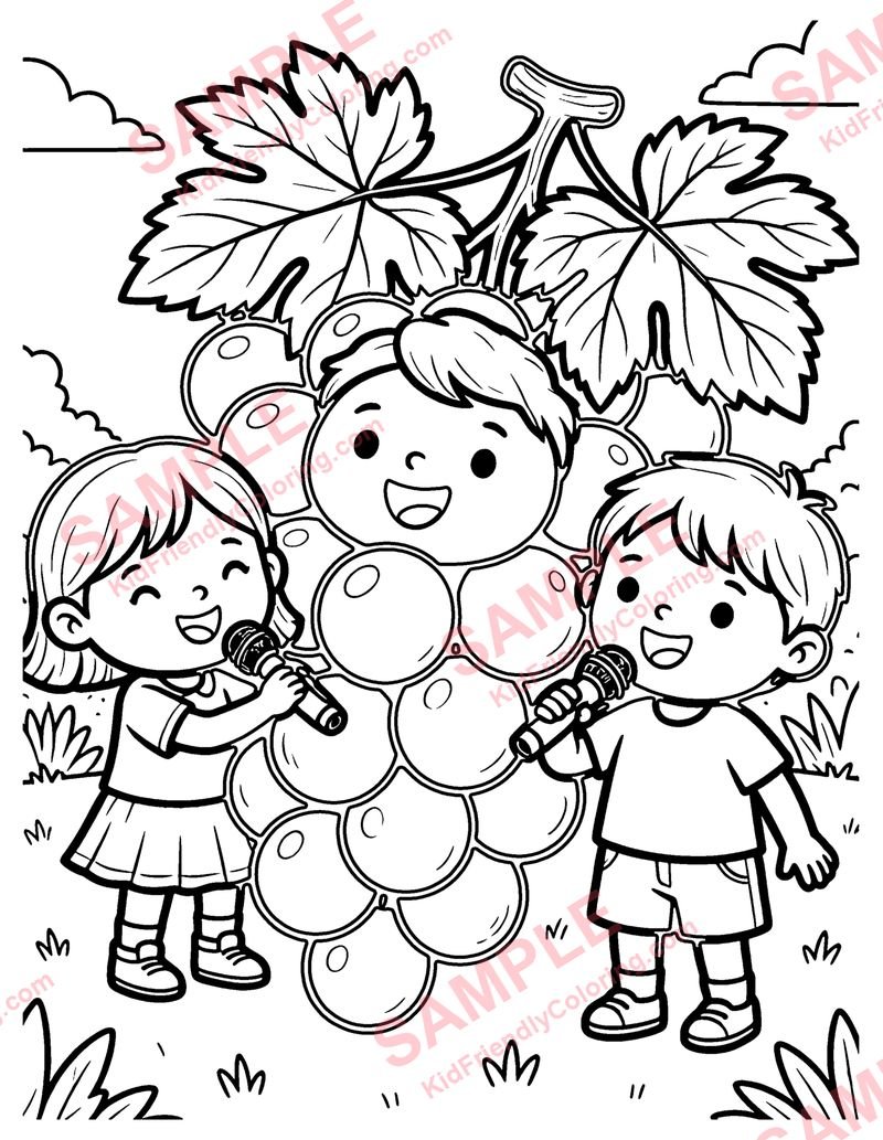 Grape Bunch Choir coloring page preview