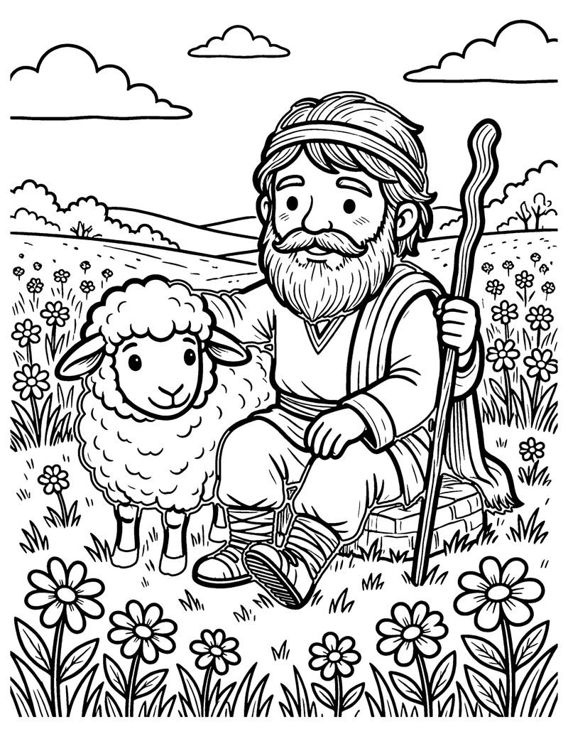 Green Pastures coloring page preview
