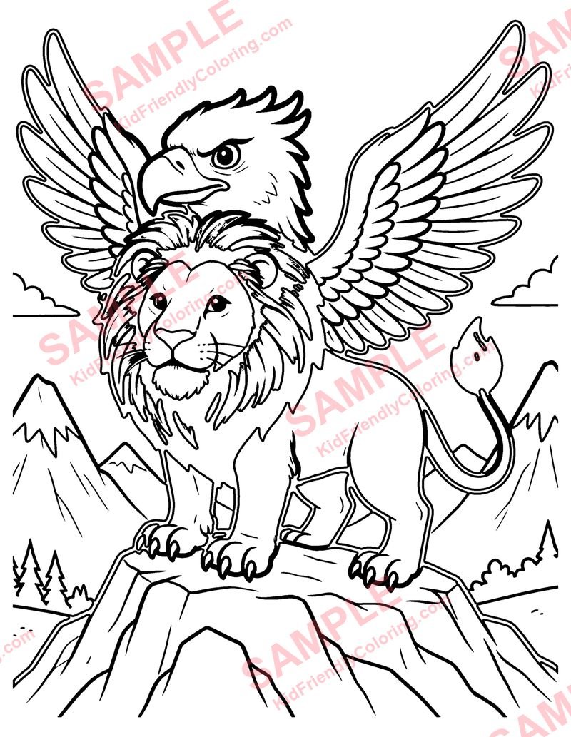 Griffin coloring page preview