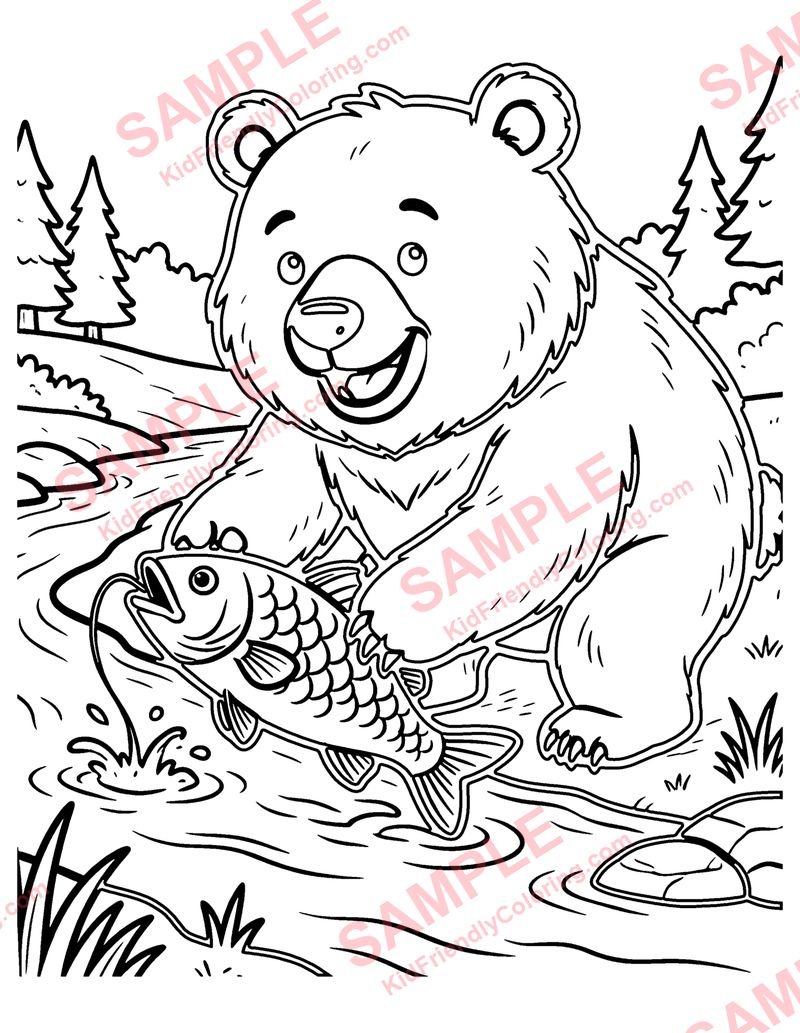 Grizzly Bear coloring page preview