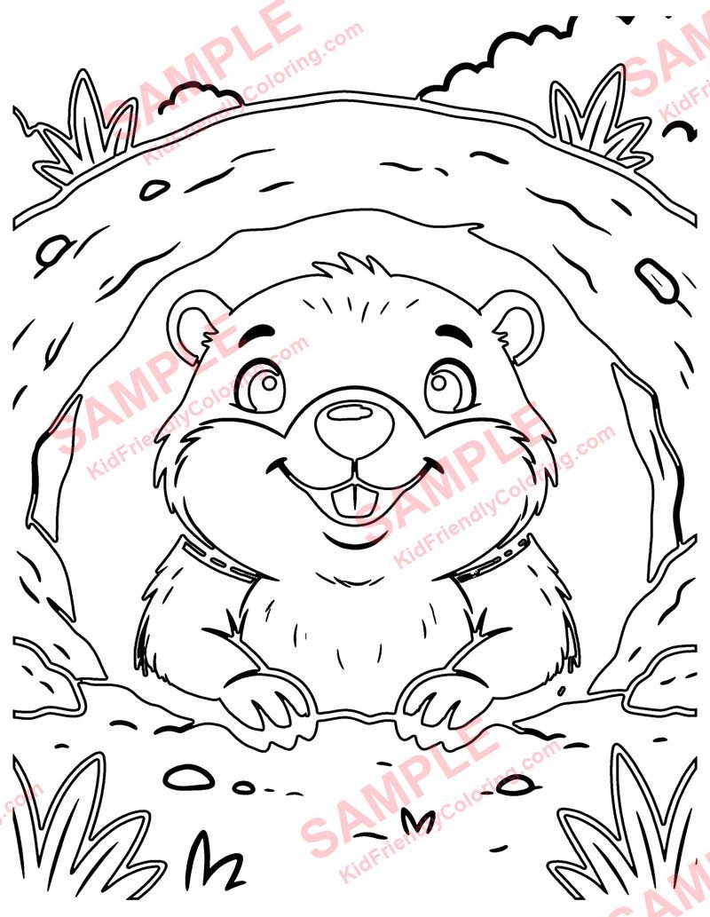 Groundhog Day coloring page preview