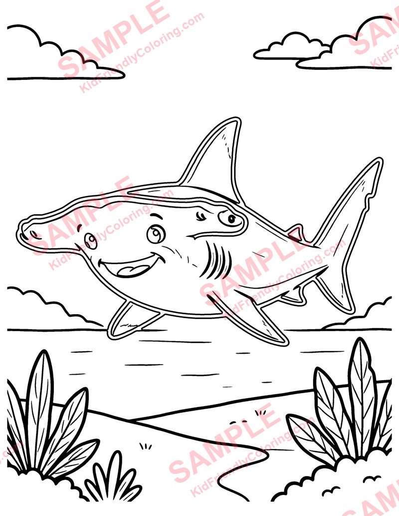 Hammerhead Shark coloring page preview