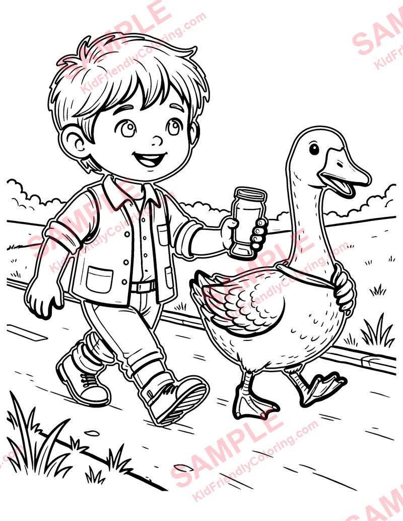 Hans in Luck coloring page preview