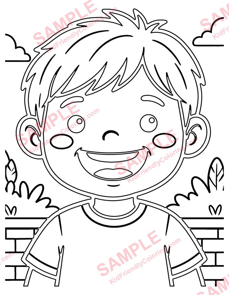 Happy Face coloring page preview