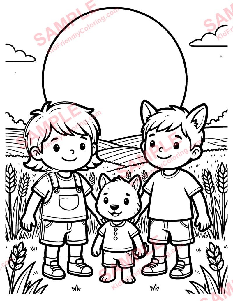 Harvest Moon coloring page preview