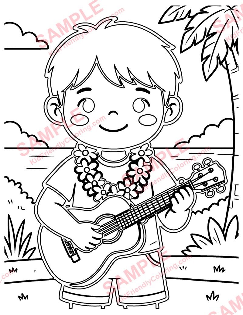 Hawaii coloring page preview