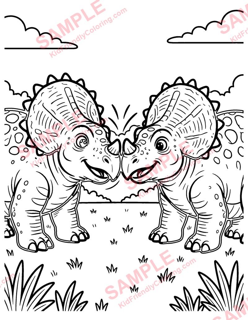 Head-Bumping Buddies coloring page preview