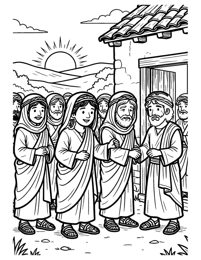 Healing at Sunset coloring page preview