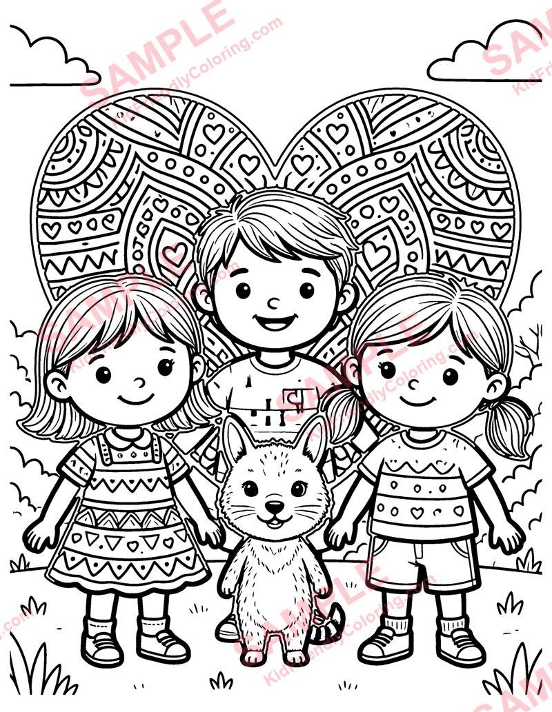 Heart Mandala coloring page preview