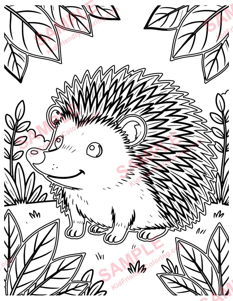 Hedgehog coloring page preview