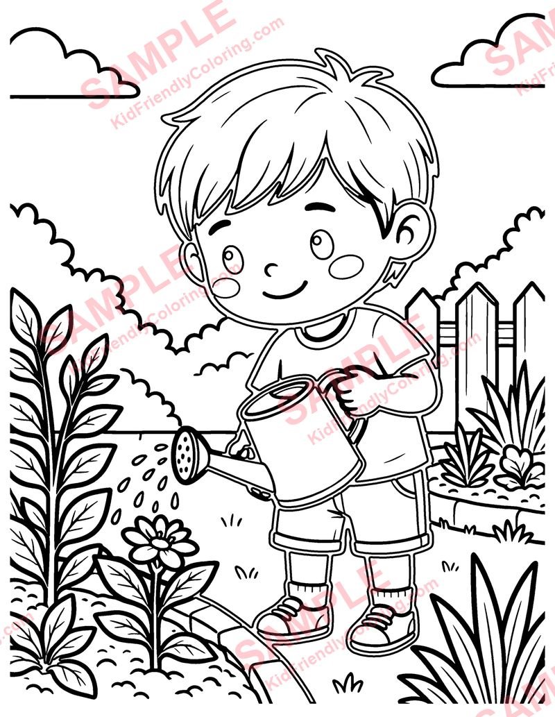 Helping at Home coloring page preview