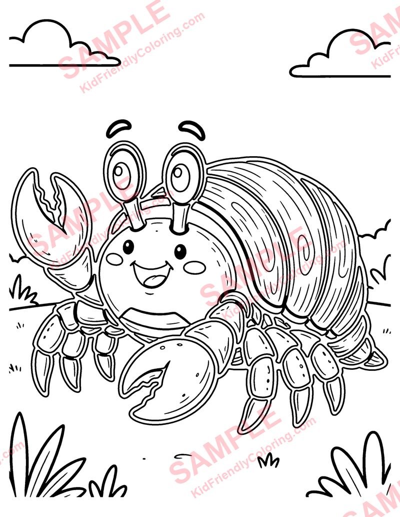 Hermit Crab coloring page preview