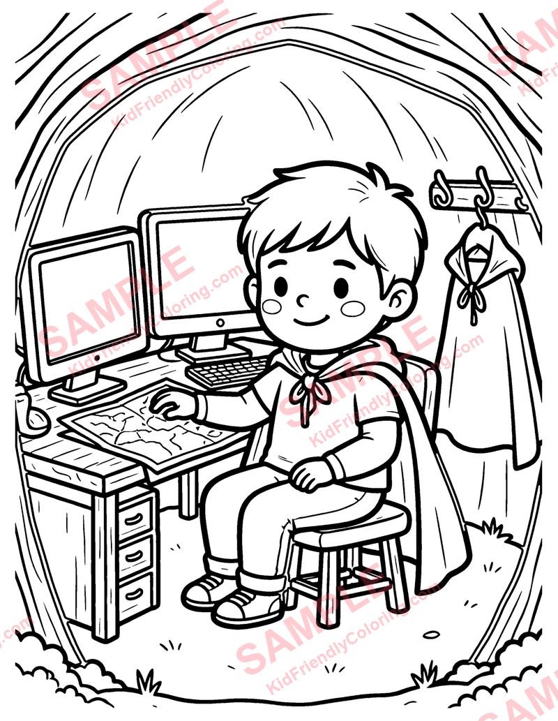 Hero Hideout coloring page preview