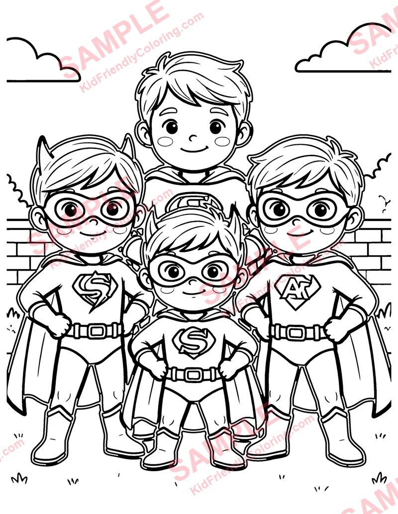 Hero Team coloring page preview