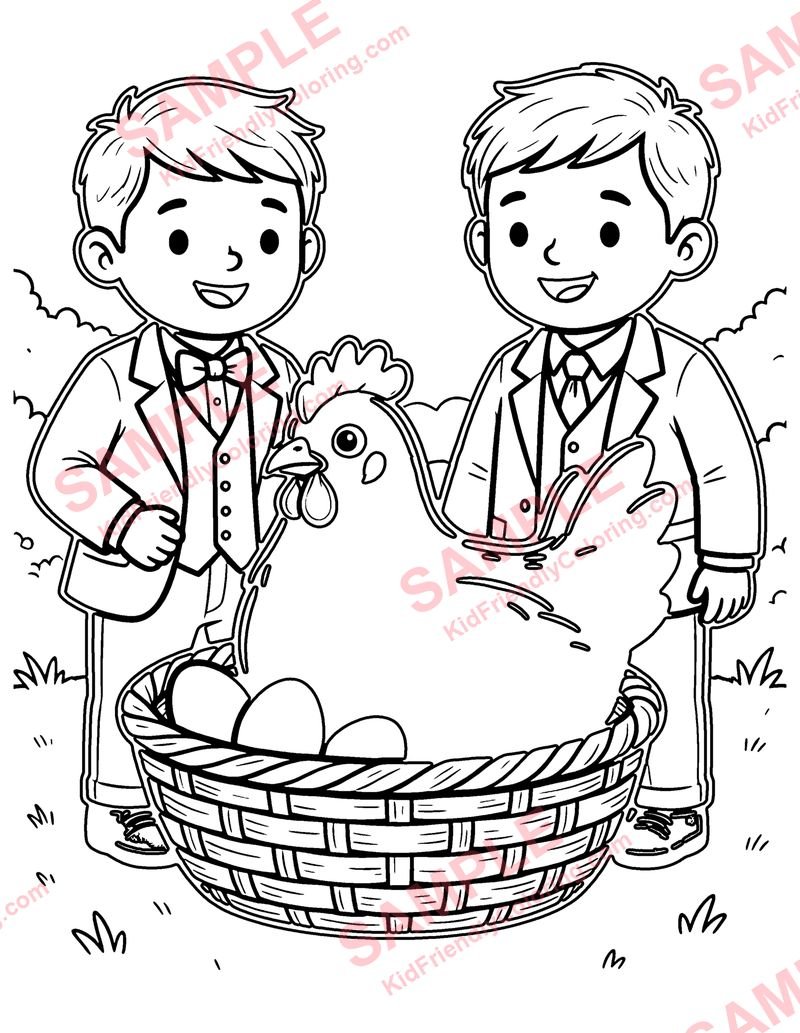 Hickety Pickety, My Black Hen coloring page preview