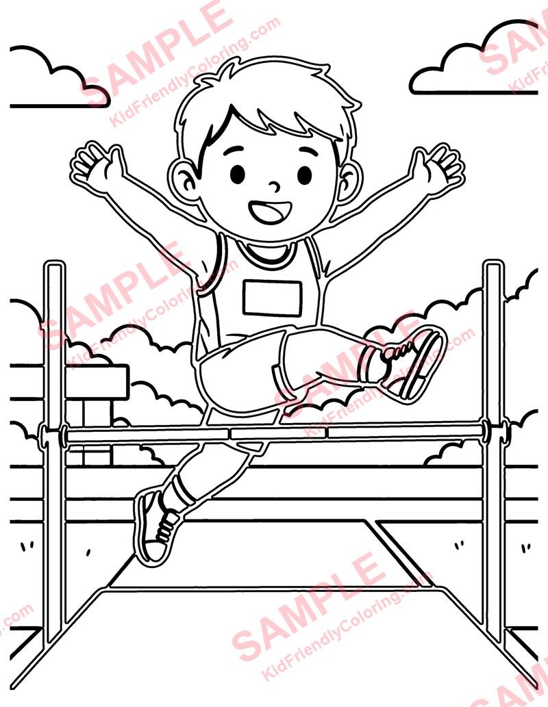 High Jump coloring page preview