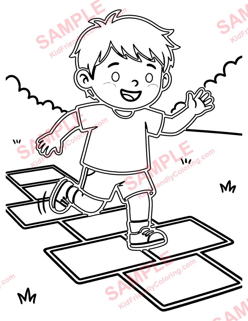 Hopscotch coloring page preview