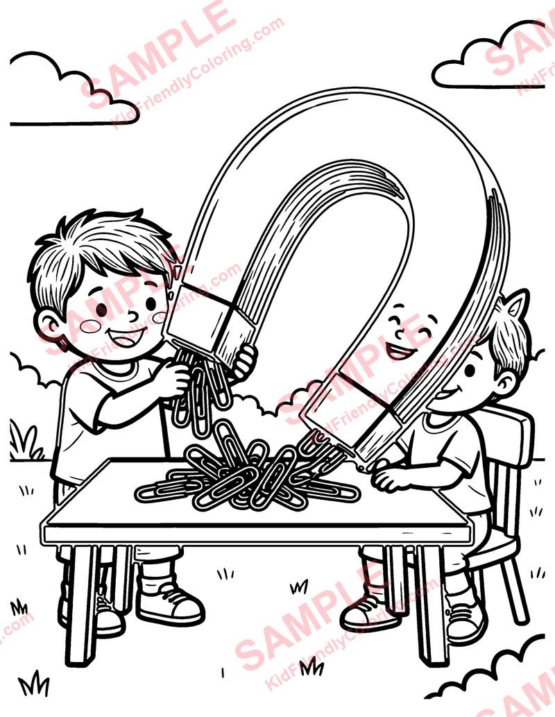 Horseshoe Magnet coloring page preview
