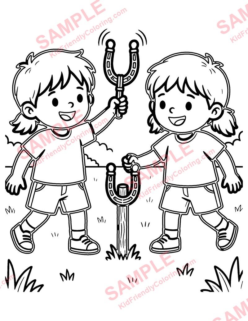 Horseshoes coloring page preview