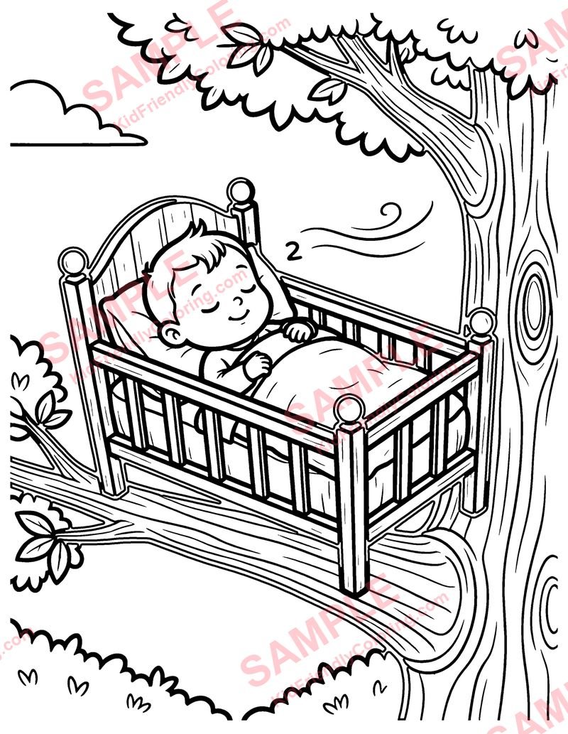 Hush-a-Bye Baby coloring page preview