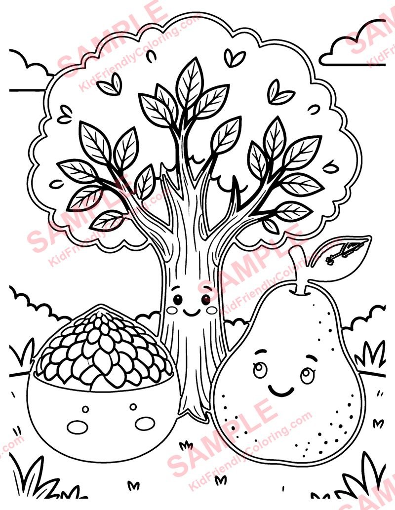 I Had a Little Nut Tree coloring page preview