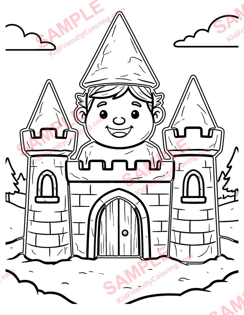 Ice Castle Sculpture coloring page preview