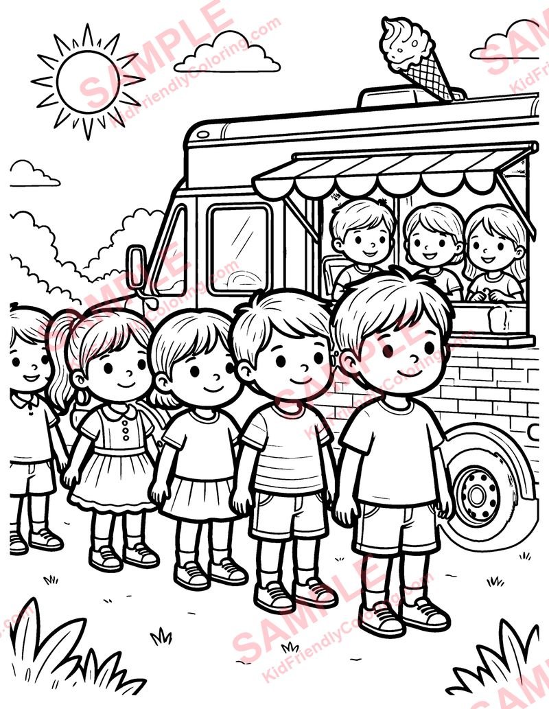 Ice Cream Truck coloring page preview