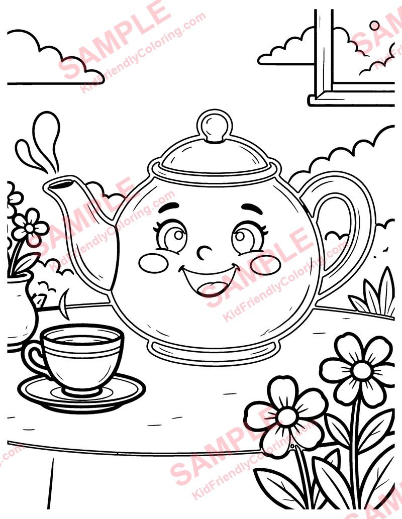 I'm a Little Teapot coloring page preview