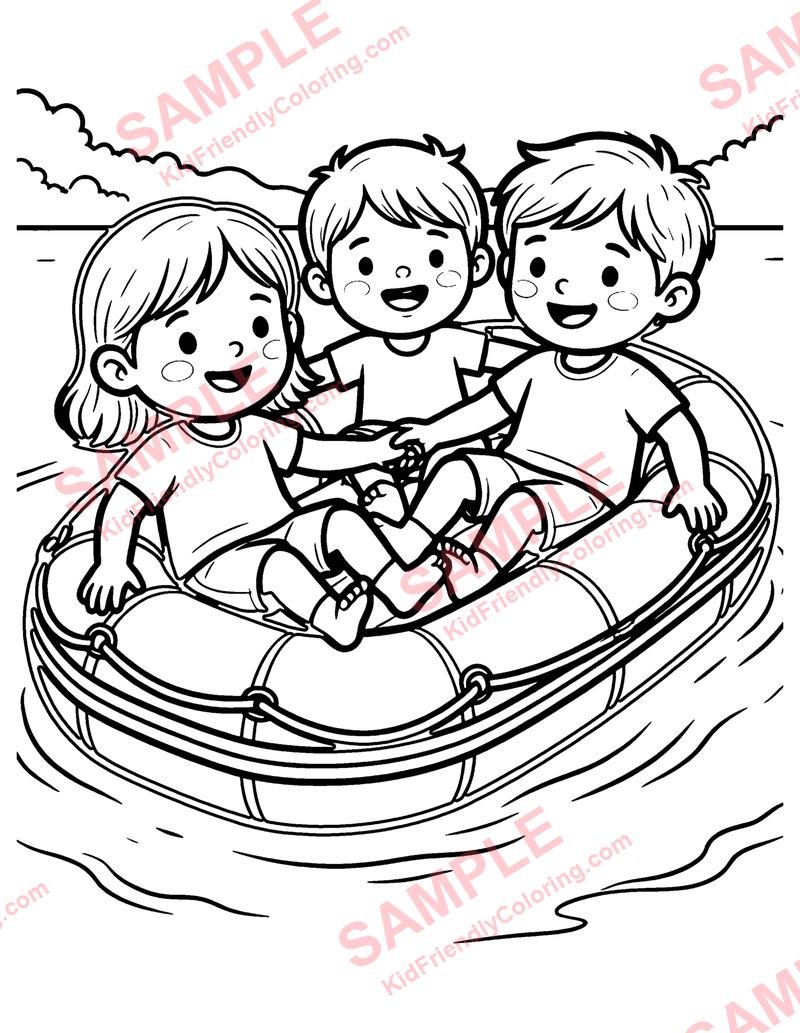 Inflatable Raft coloring page preview
