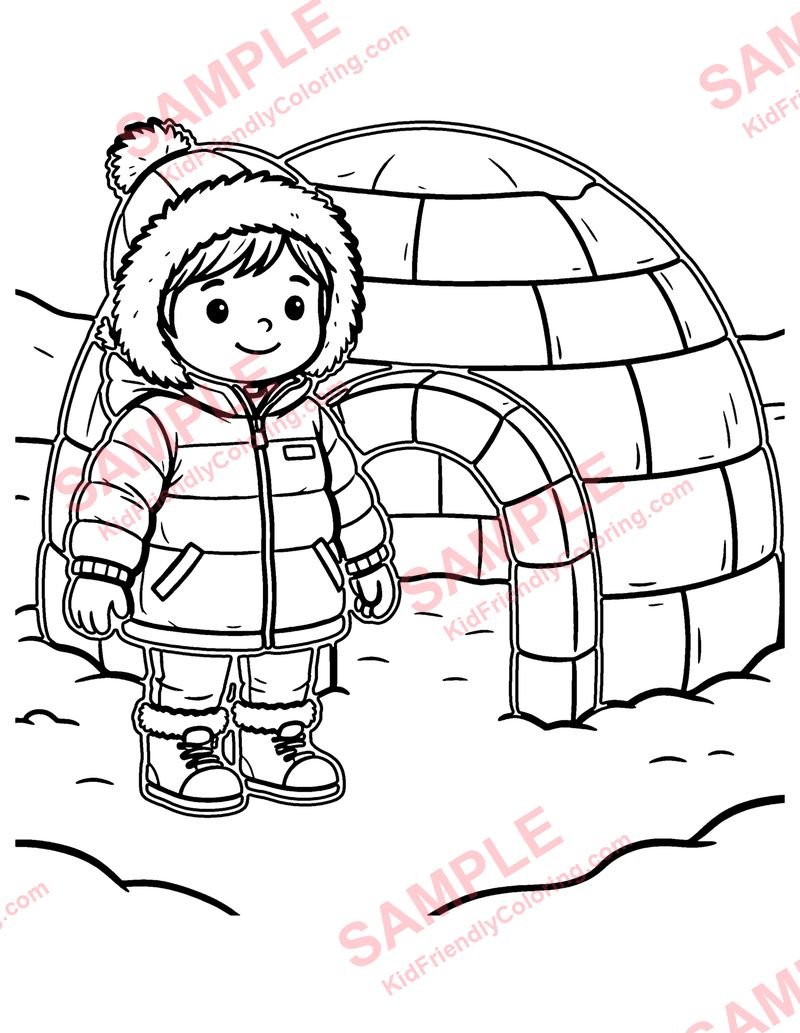 Inuit coloring page preview