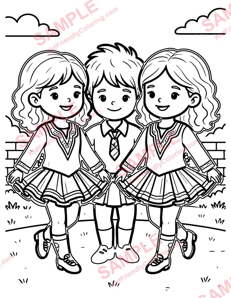 Irish Step Dance coloring page preview
