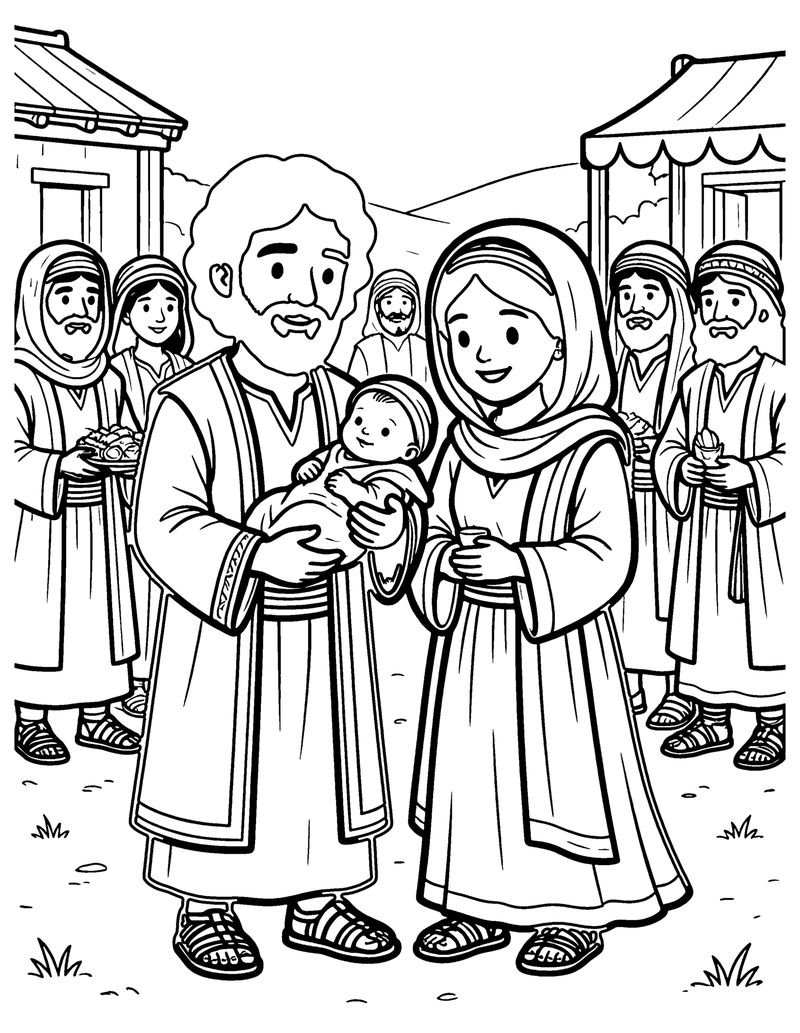 Isaac the Baby coloring page preview