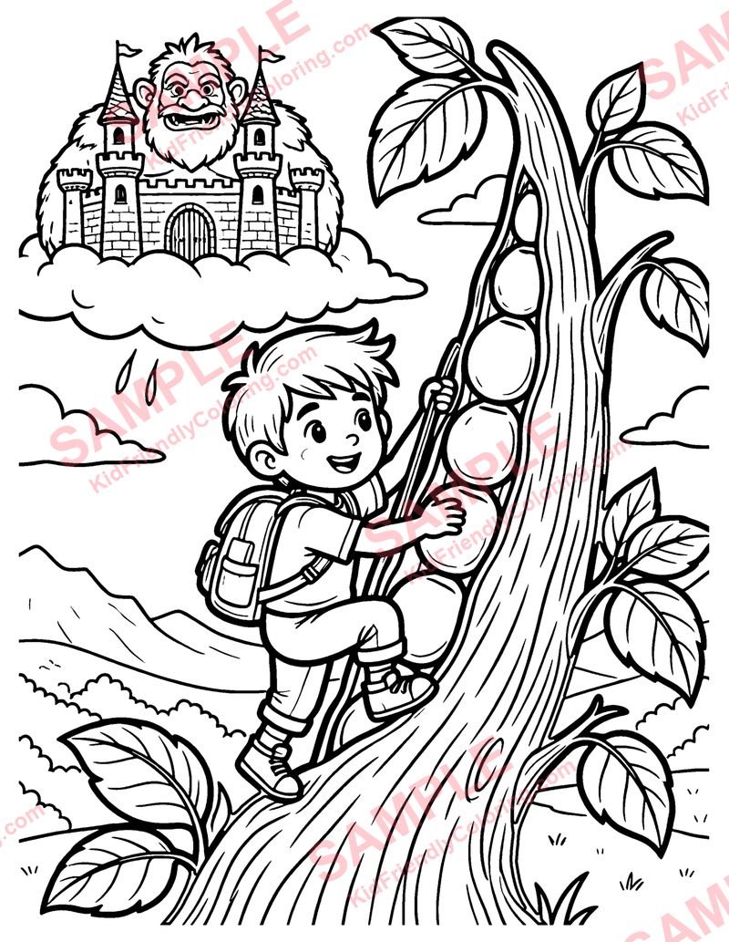 Jack and the Beanstalk coloring page preview