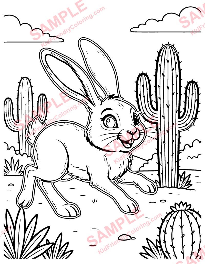 Jackrabbit coloring page preview