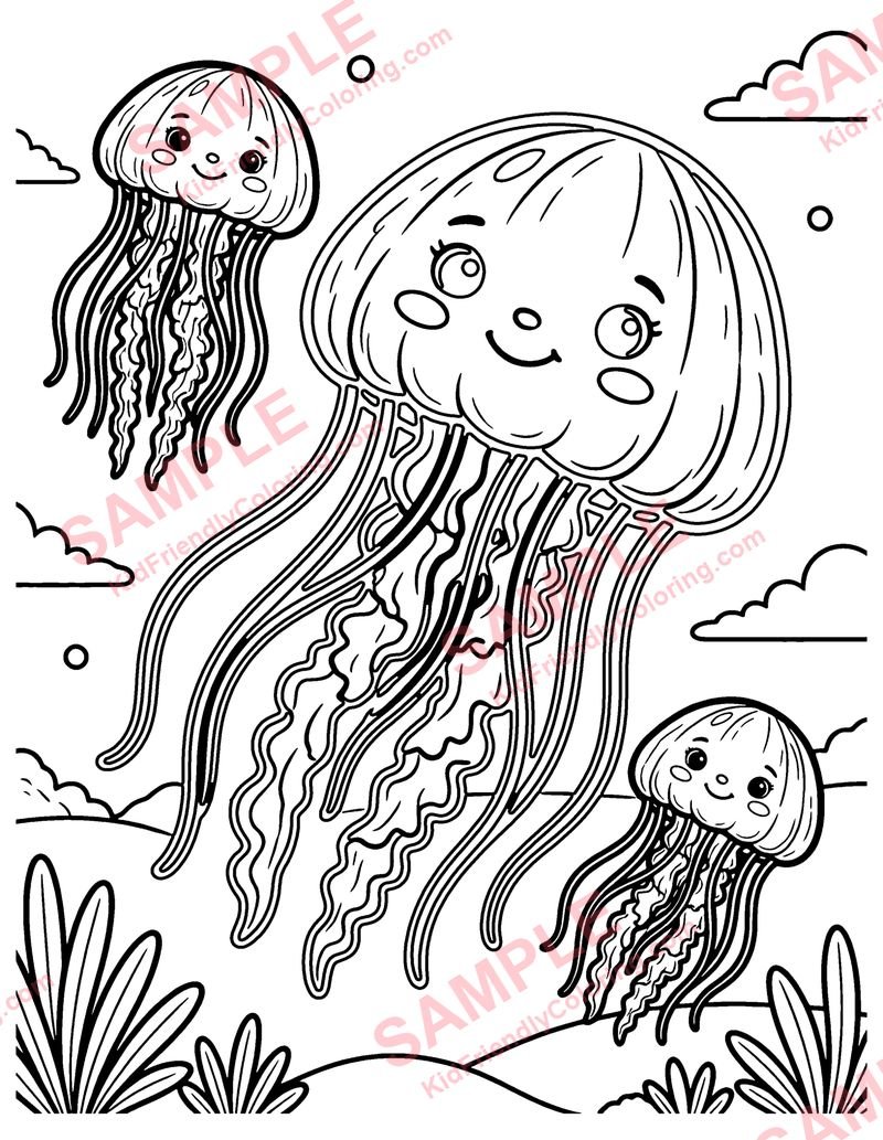 Jellyfish Dance coloring page preview
