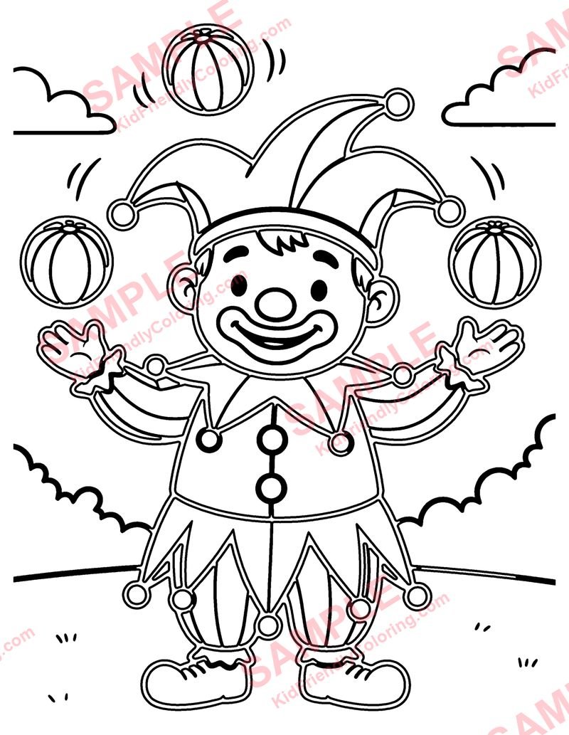 Jester coloring page preview