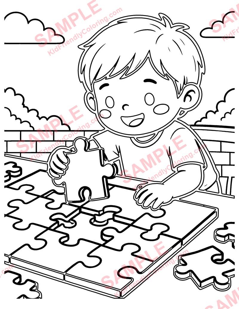 Jigsaw Puzzle coloring page preview